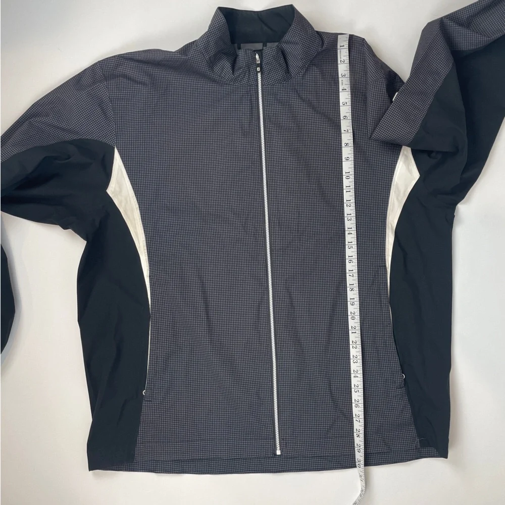 FootJoy Men's HydroLite ZIP Golf Rain Jacket WATERPROOF CHARCOAL HOUNDSTOOTH XL - Picture 3 of 16